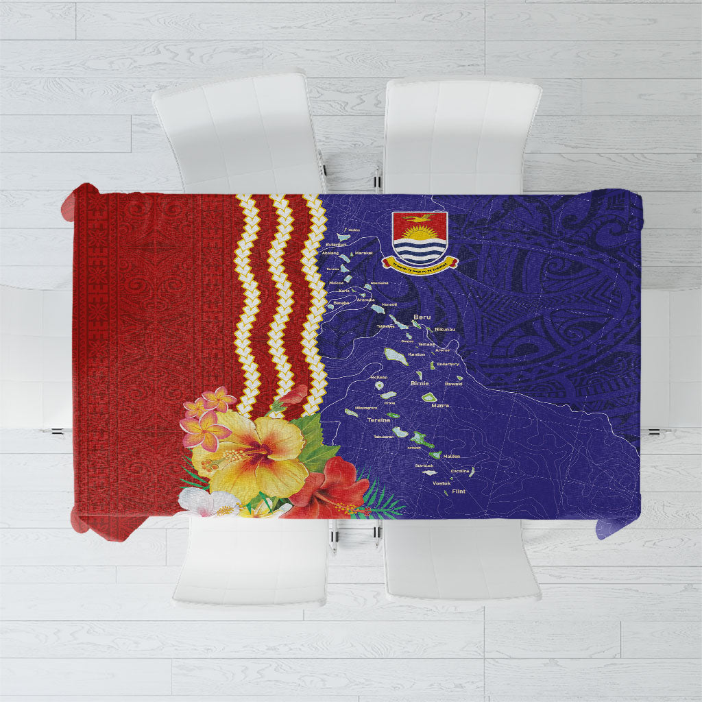 Kiribati Heritage Tablecloth Map of the Islands and Polynesia Pattern