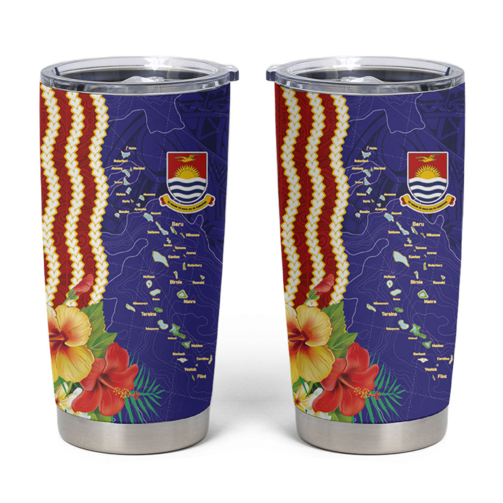 Kiribati Heritage Tumbler Cup Map of the Islands and Polynesia Pattern