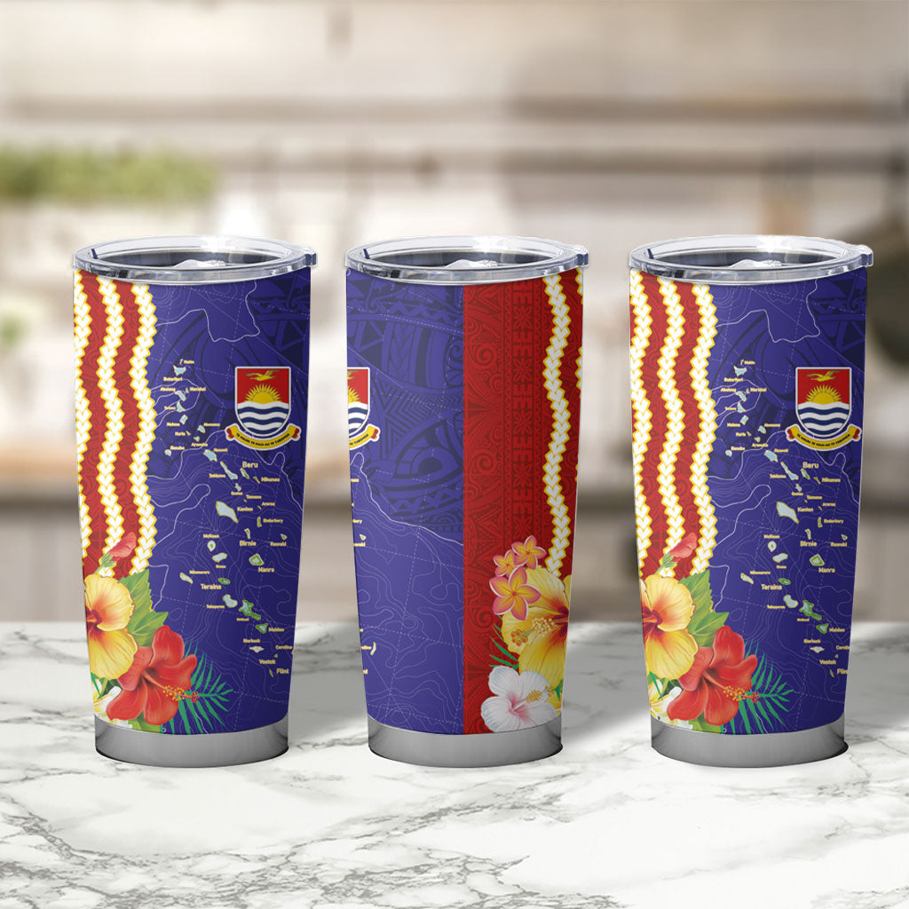 Kiribati Heritage Tumbler Cup Map of the Islands and Polynesia Pattern