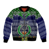 personalised-pohnpei-state-christmas-bomber-jacket-coat-of-arms-beautiful-merry-xmas-snowflake