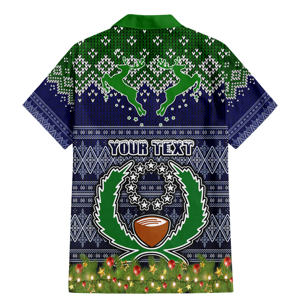 Personalised Pohnpei State Christmas Family Matching Mermaid Dress and Hawaiian Shirt Coat of Arms Beautiful Merry Xmas Snowflake LT03 - Polynesian Pride