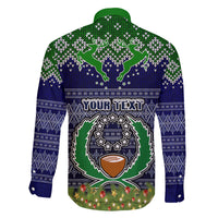 Personalised Pohnpei State Christmas Family Matching Off Shoulder Maxi Dress and Hawaiian Shirt Coat of Arms Beautiful Merry Xmas Snowflake LT03 - Polynesian Pride