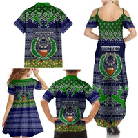 Personalised Pohnpei State Christmas Family Matching Summer Maxi Dress and Hawaiian Shirt Coat of Arms Beautiful Merry Xmas Snowflake LT03 - Polynesian Pride