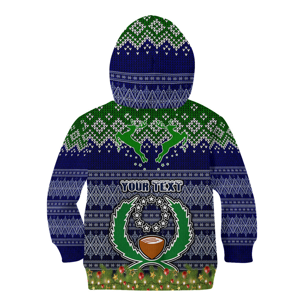 Personalised Pohnpei State Christmas Kid Hoodie Coat of Arms Beautiful Merry Xmas Snowflake LT03 - Polynesian Pride