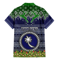Personalised Chuuk State Christmas Family Matching Mermaid Dress and Hawaiian Shirt Coat of Arms Beautiful Merry Xmas Snowflake LT03 - Polynesian Pride