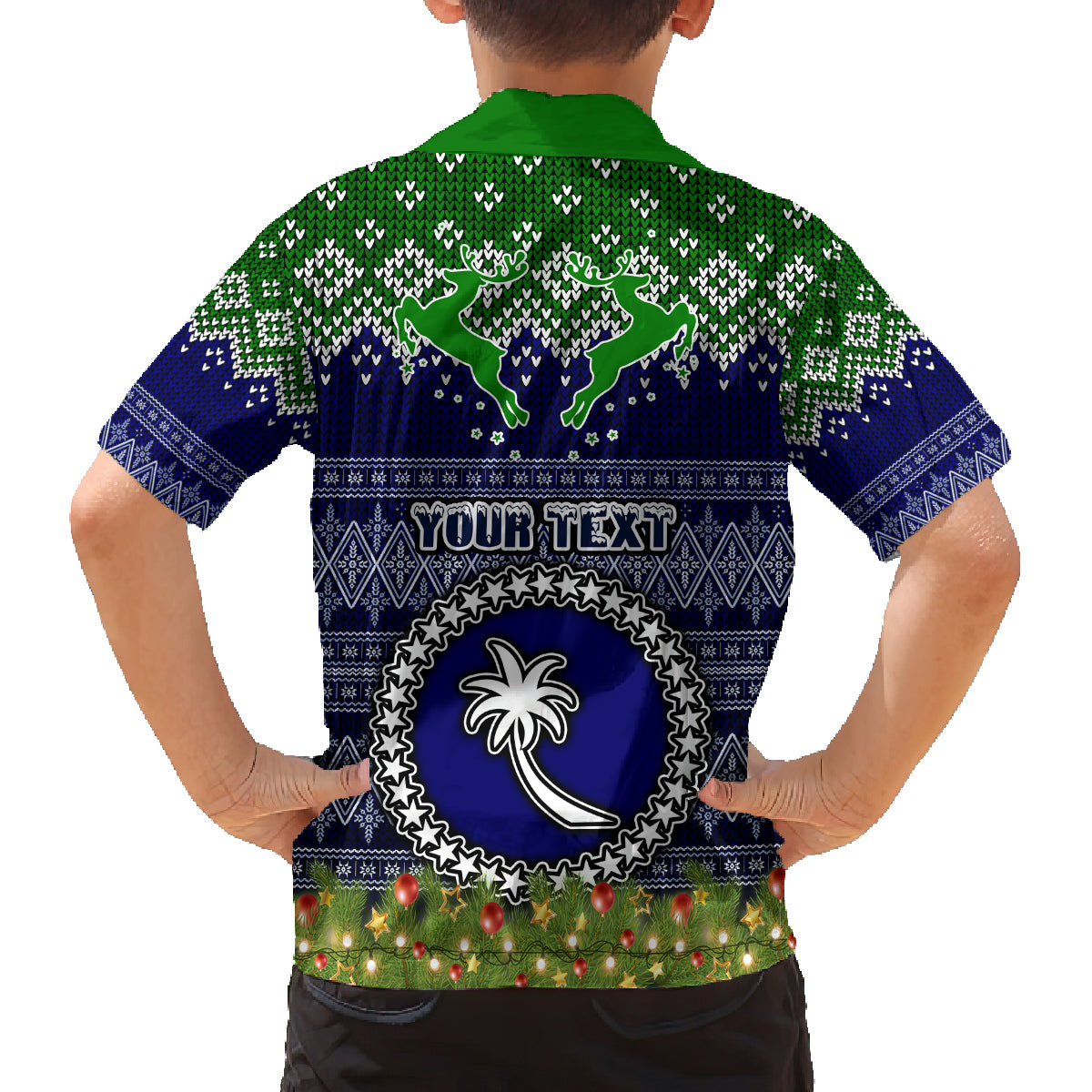 Personalised Chuuk State Christmas Family Matching Off Shoulder Short Dress and Hawaiian Shirt Coat of Arms Beautiful Merry Xmas Snowflake LT03 - Polynesian Pride