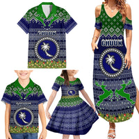 Personalised Chuuk State Christmas Family Matching Summer Maxi Dress and Hawaiian Shirt Coat of Arms Beautiful Merry Xmas Snowflake LT03 - Polynesian Pride