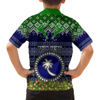 Personalised Chuuk State Christmas Family Matching Tank Maxi Dress and Hawaiian Shirt Coat of Arms Beautiful Merry Xmas Snowflake LT03 - Polynesian Pride