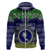 Personalised Chuuk State Christmas Hoodie Coat of Arms Beautiful Merry Xmas Snowflake LT03 - Polynesian Pride