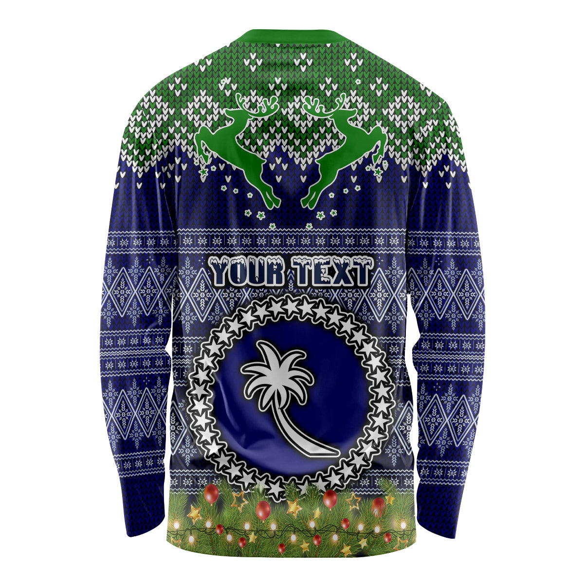 personalised-chuuk-state-christmas-long-sleeve-shirt-coat-of-arms-beautiful-merry-xmas-snowflake