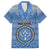 Kosrae Christmas Family Matching Short Sleeve Bodycon Dress and Hawaiian Shirt Coat of Arms Beautiful Merry Xmas Snowflake LT03 Dad's Shirt - Short Sleeve Blue - Polynesian Pride
