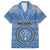 Kosrae Christmas Family Matching Summer Maxi Dress and Hawaiian Shirt Coat of Arms Beautiful Merry Xmas Snowflake LT03 Dad's Shirt - Short Sleeve Blue - Polynesian Pride