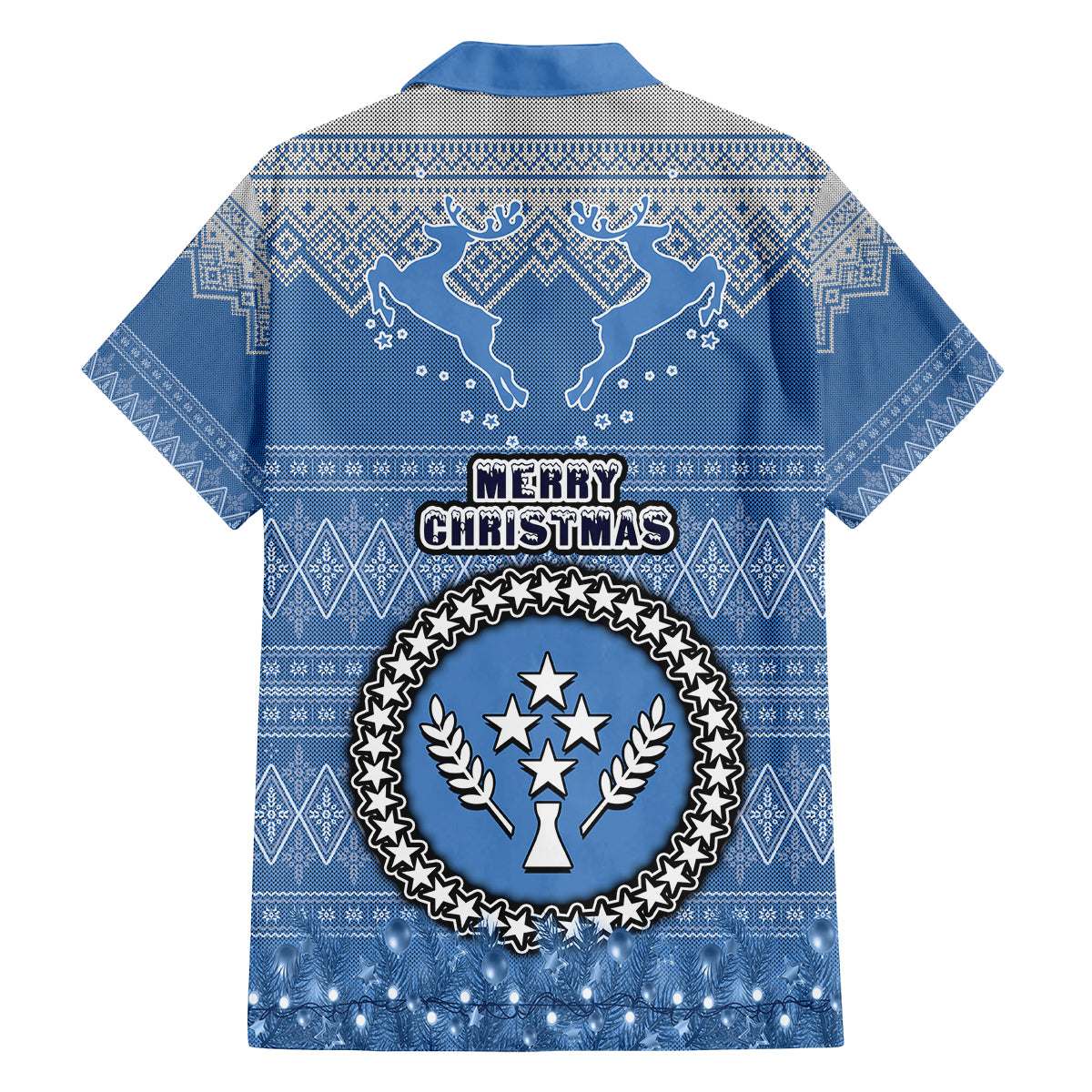 Kosrae Christmas Family Matching Tank Maxi Dress and Hawaiian Shirt Coat of Arms Beautiful Merry Xmas Snowflake LT03 - Polynesian Pride