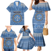 Personalised Kosrae Christmas Family Matching Mermaid Dress and Hawaiian Shirt Coat of Arms Beautiful Merry Xmas Snowflake LT03 - Polynesian Pride