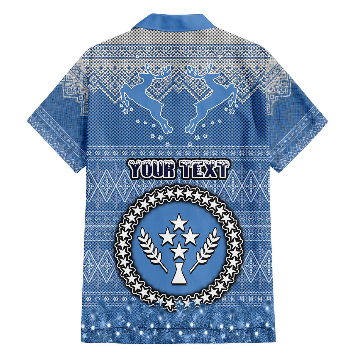 Personalised Kosrae Christmas Family Matching Off Shoulder Long Sleeve Dress and Hawaiian Shirt Coat of Arms Beautiful Merry Xmas Snowflake LT03 - Polynesian Pride