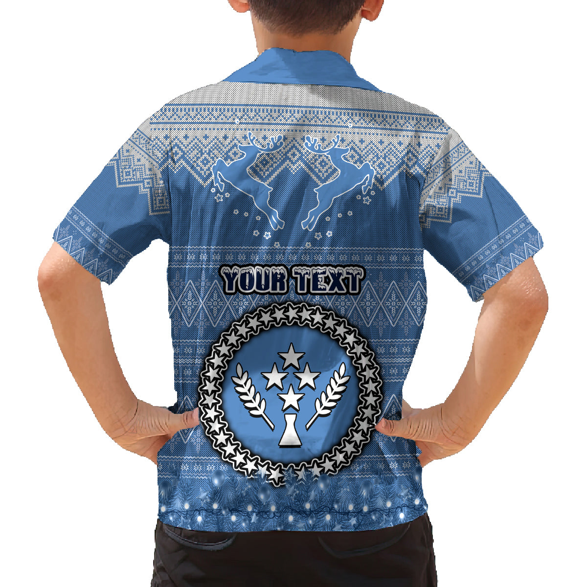 Personalised Kosrae Christmas Family Matching Off Shoulder Maxi Dress and Hawaiian Shirt Coat of Arms Beautiful Merry Xmas Snowflake LT03 - Polynesian Pride