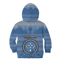 Personalised Kosrae Christmas Kid Hoodie Coat of Arms Beautiful Merry Xmas Snowflake LT03 - Polynesian Pride