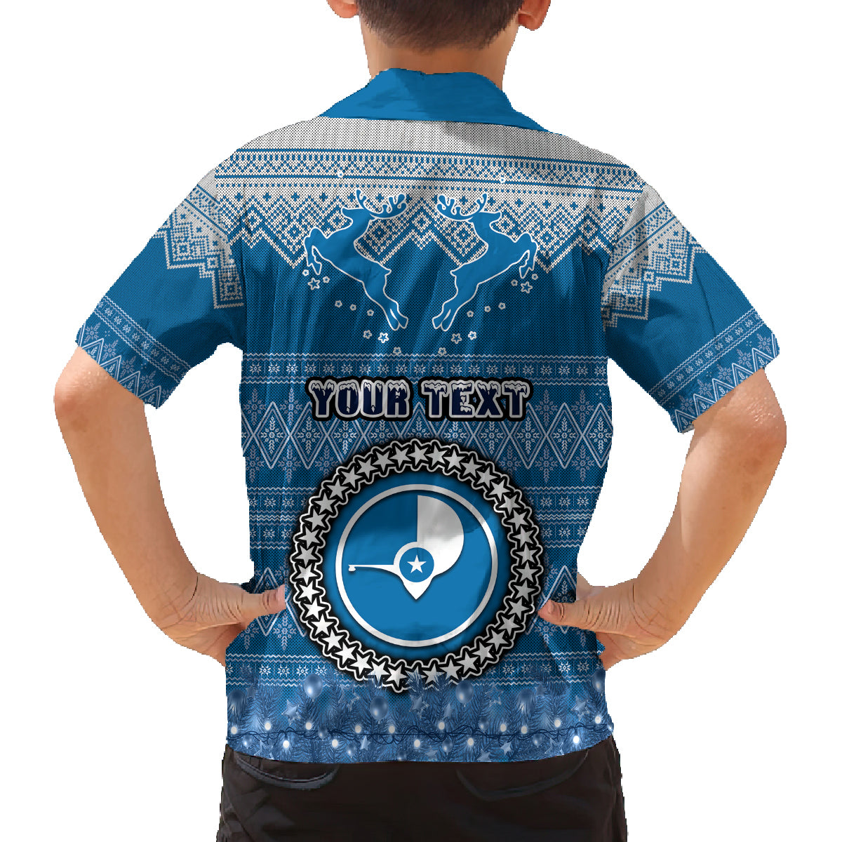 Personalised Yap Christmas Family Matching Off Shoulder Maxi Dress and Hawaiian Shirt Coat of Arms Beautiful Merry Xmas Snowflake LT03 - Polynesian Pride