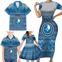 Personalised Yap Christmas Family Matching Short Sleeve Bodycon Dress and Hawaiian Shirt Coat of Arms Beautiful Merry Xmas Snowflake LT03 - Polynesian Pride