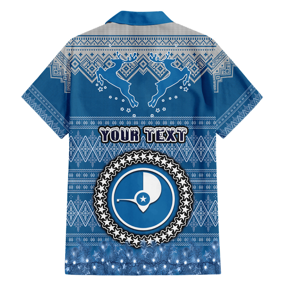 Personalised Yap Christmas Family Matching Short Sleeve Bodycon Dress and Hawaiian Shirt Coat of Arms Beautiful Merry Xmas Snowflake LT03 - Polynesian Pride