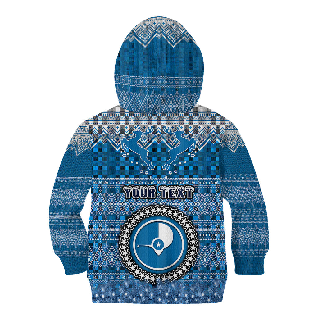 Personalised Yap Christmas Kid Hoodie Coat of Arms Beautiful Merry Xmas Snowflake LT03 - Polynesian Pride