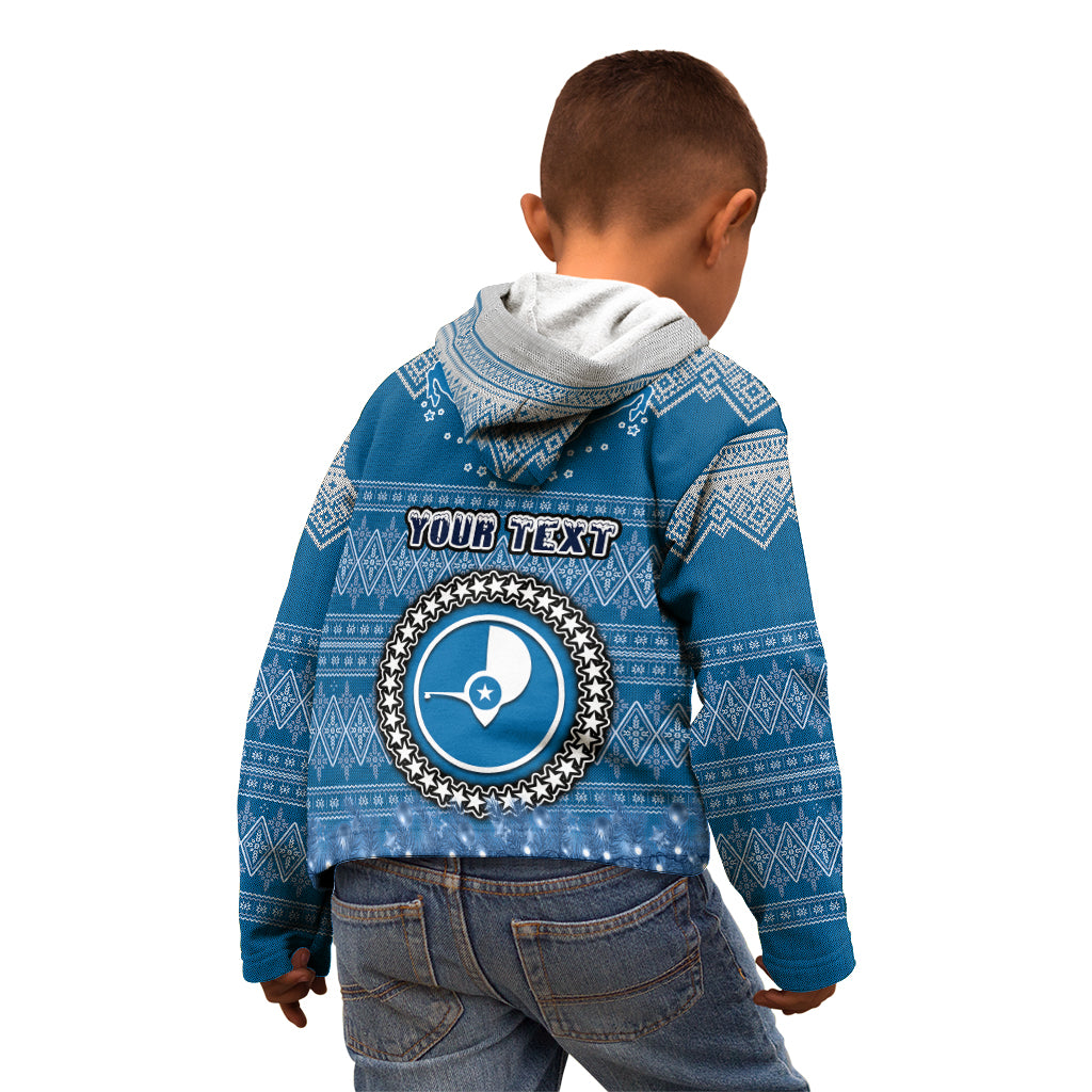 Personalised Yap Christmas Kid Hoodie Coat of Arms Beautiful Merry Xmas Snowflake LT03 - Polynesian Pride