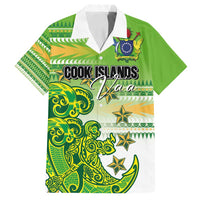 Personalised Cook Islands Va'a Race Family Matching Summer Maxi Dress and Hawaiian Shirt Te Tatau Tattoos Sporty Style Green-White Color LT03 Dad's Shirt - Short Sleeve Green - Polynesian Pride