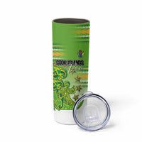 Personalised Cook Islands Va'a Race Skinny Tumbler Te Tatau Tattoos Sporty Style Green-White Color LT03 - Polynesian Pride