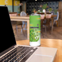 Personalised Cook Islands Va'a Race Skinny Tumbler Te Tatau Tattoos Sporty Style Green-White Color LT03 - Polynesian Pride