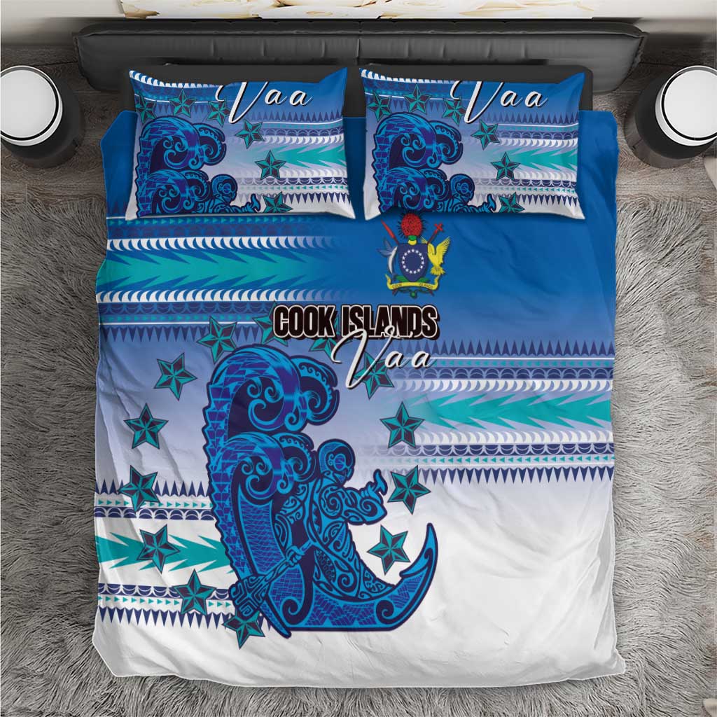 Cook Islands Va'a Race Bedding Set Te Tatau Tattoos Sporty Style Light Blue Color LT03 Blue - Polynesian Pride