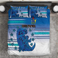 Cook Islands Va'a Race Bedding Set Te Tatau Tattoos Sporty Style Light Blue Color LT03 Blue - Polynesian Pride
