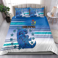 Cook Islands Va'a Race Bedding Set Te Tatau Tattoos Sporty Style Light Blue Color LT03 - Polynesian Pride
