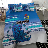 Cook Islands Va'a Race Bedding Set Te Tatau Tattoos Sporty Style Light Blue Color LT03 - Polynesian Pride