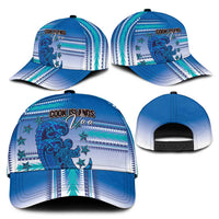 Cook Islands Va'a Race Classic Cap Te Tatau Tattoos Sporty Style Light Blue Color - Polynesian Pride