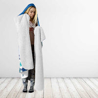 Cook Islands Va'a Race Hooded Blanket Te Tatau Tattoos Sporty Style Light Blue Color - Polynesian Pride