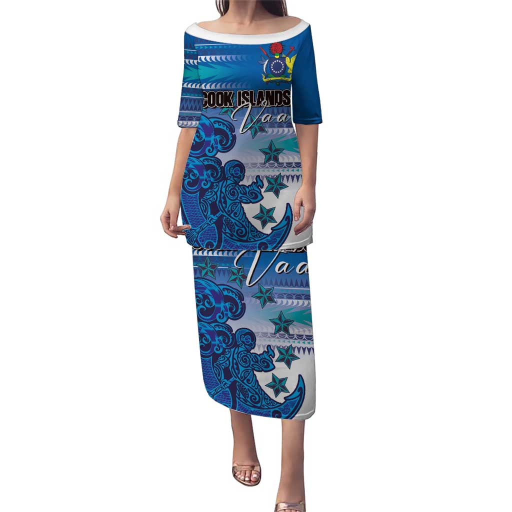 Personalised Cook Islands Va'a Race Puletasi Te Tatau Tattoos Sporty Style Light Blue Color - Polynesian Pride