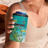 Personalised Cook Islands Va'a Race 4 in 1 Can Cooler Tumbler Te Tatau Tattoos Sporty Style Turquoise Color LT03 - Polynesian Pride