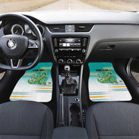 Personalised Cook Islands Va'a Race Car Mats Te Tatau Tattoos Sporty Style Turquoise Color - Polynesian Pride
