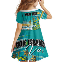Personalised Cook Islands Va'a Race Family Matching Puletasi and Hawaiian Shirt Te Tatau Tattoos Sporty Style Turquoise Color LT03 - Polynesian Pride