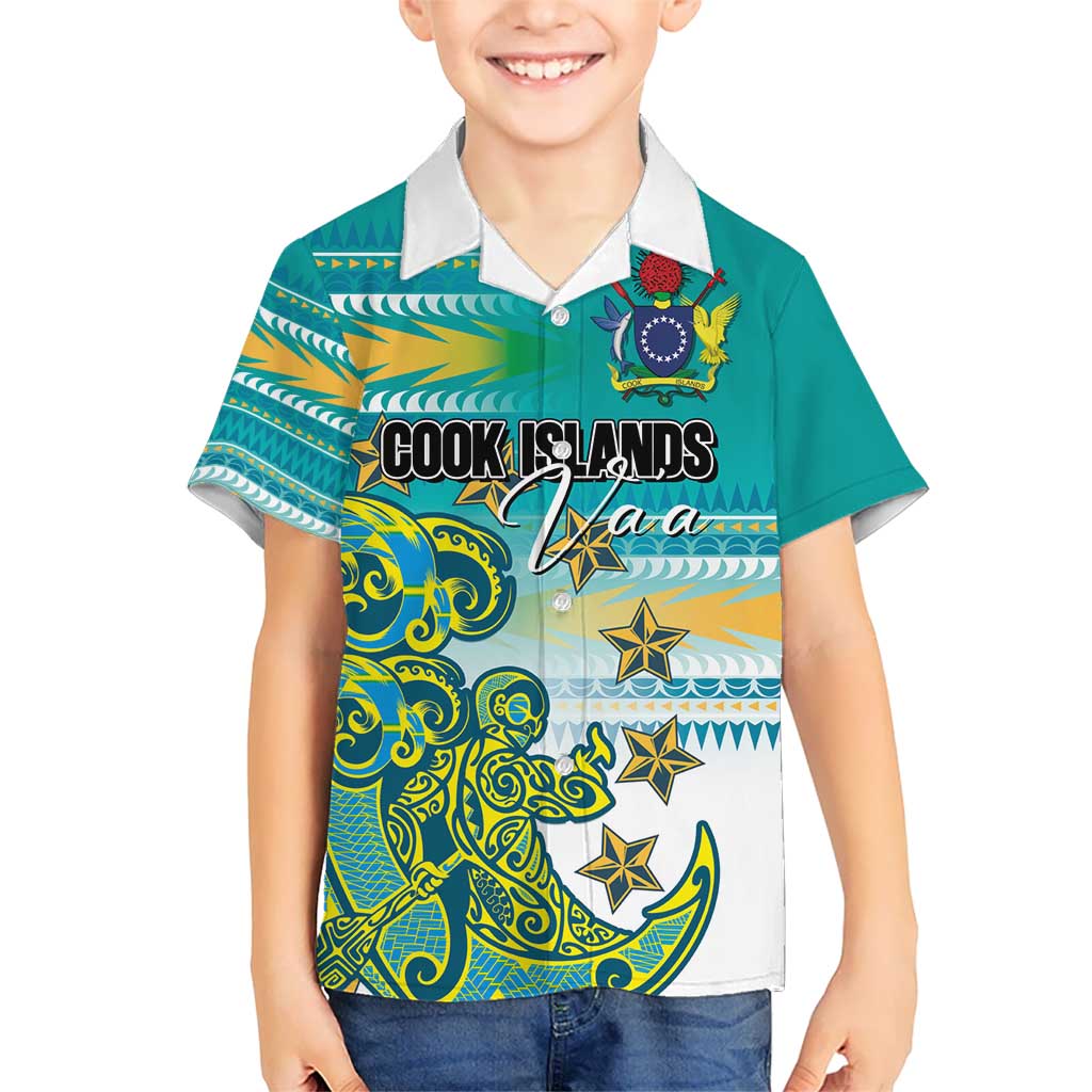 Personalised Cook Islands Va'a Race Hawaiian Shirt Te Tatau Tattoos Sporty Style Turquoise Color - Polynesian Pride