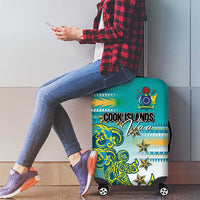 Cook Islands Va'a Race Luggage Cover Te Tatau Tattoos Sporty Style Turquoise Color - Polynesian Pride