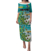 Personalised Cook Islands Va'a Race Puletasi Te Tatau Tattoos Sporty Style Turquoise Color - Polynesian Pride