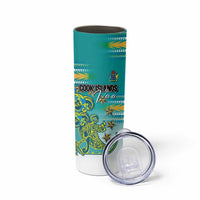 Personalised Cook Islands Va'a Race Skinny Tumbler Te Tatau Tattoos Sporty Style Turquoise Color LT03 - Polynesian Pride
