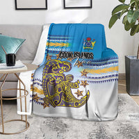 Cook Islands Va'a Race Blanket Te Tatau Tattoos Sporty Style Glory Blue Color - Polynesian Pride