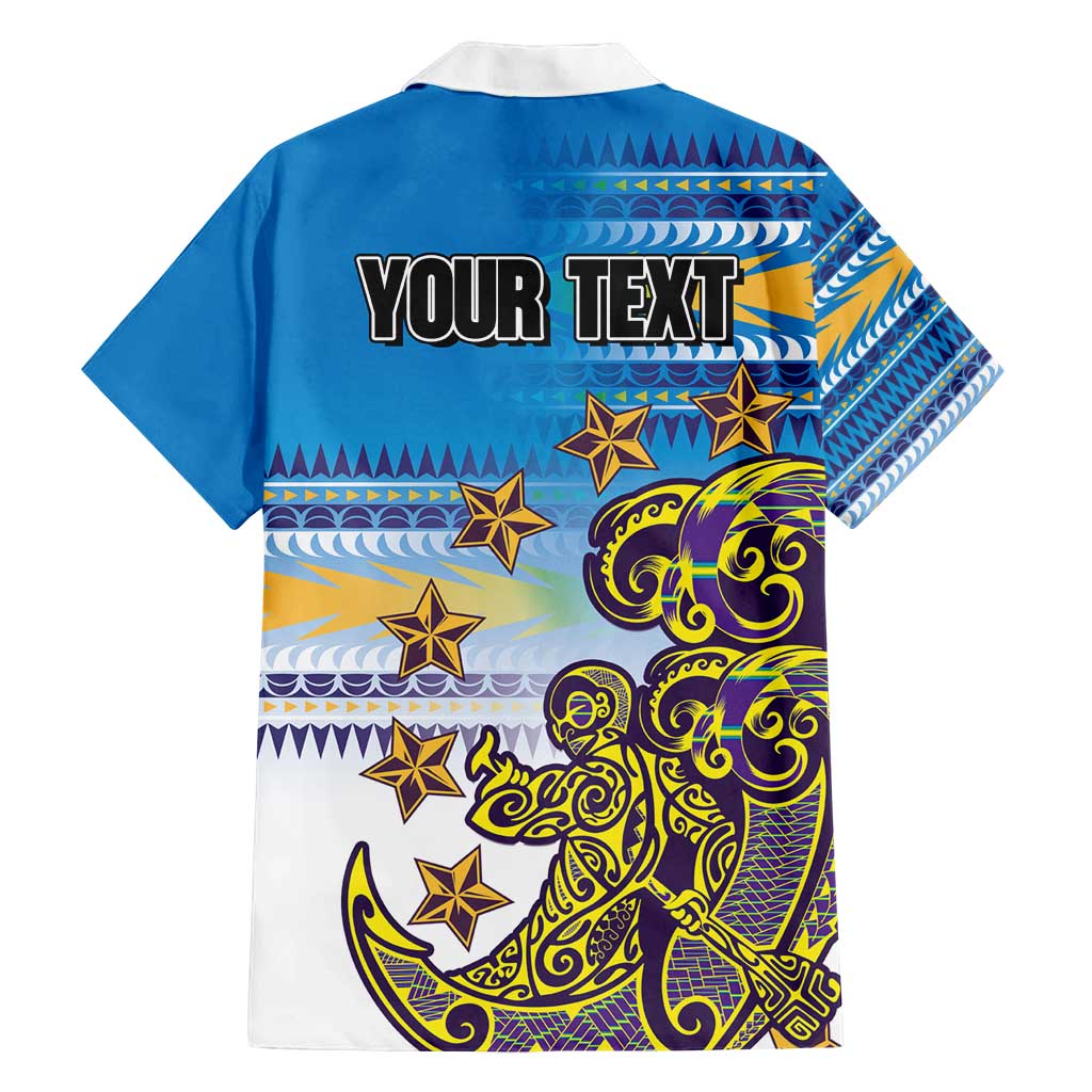 Personalised Cook Islands Va'a Race Family Matching Puletasi and Hawaiian Shirt Te Tatau Tattoos Sporty Style Glory Blue Color LT03 - Polynesian Pride