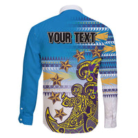 Personalised Cook Islands Va'a Race Family Matching Tank Maxi Dress and Hawaiian Shirt Te Tatau Tattoos Sporty Style Glory Blue Color LT03 - Polynesian Pride