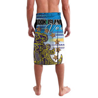 Personalised Cook Islands Va'a Race Lavalava Te Tatau Tattoos Sporty Style Glory Blue Color - Polynesian Pride