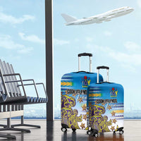 Cook Islands Va'a Race Luggage Cover Te Tatau Tattoos Sporty Style Glory Blue Color - Polynesian Pride