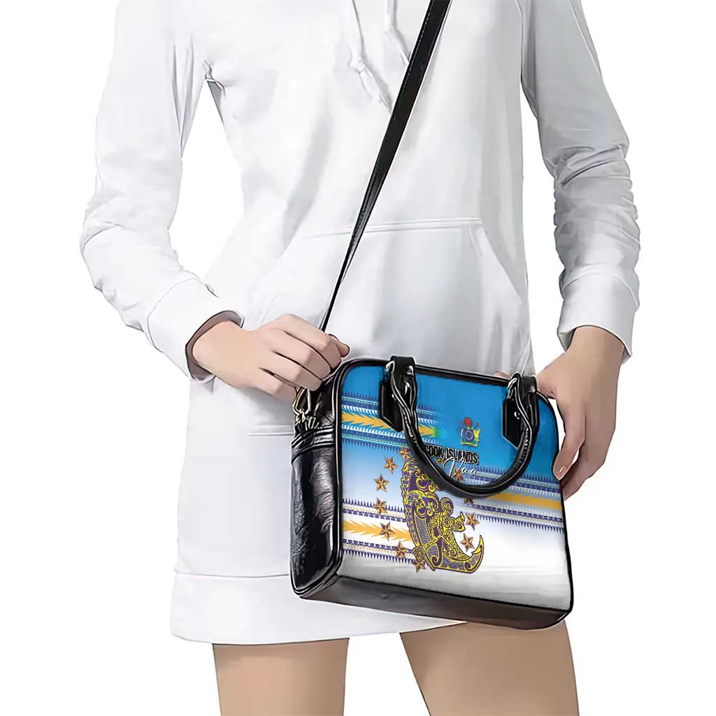 Cook Islands Va'a Race Shoulder Handbag Te Tatau Tattoos Sporty Style Glory Blue Color - Polynesian Pride