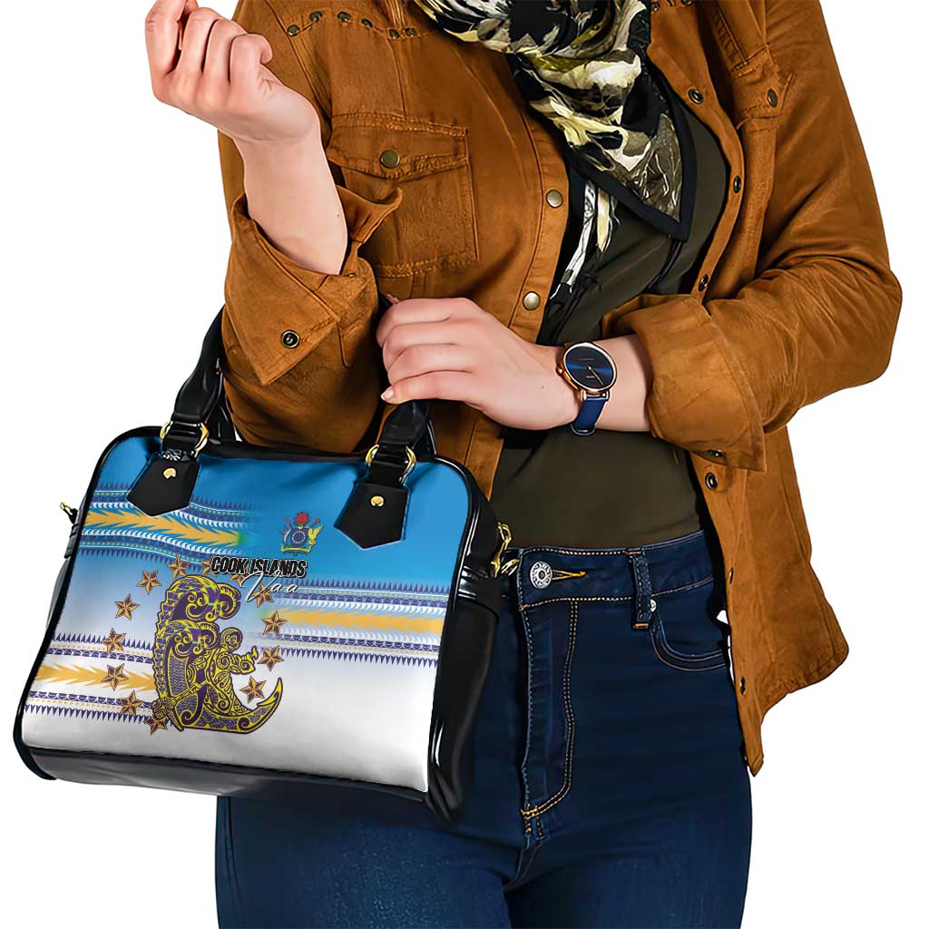 Cook Islands Va'a Race Shoulder Handbag Te Tatau Tattoos Sporty Style Glory Blue Color - Polynesian Pride